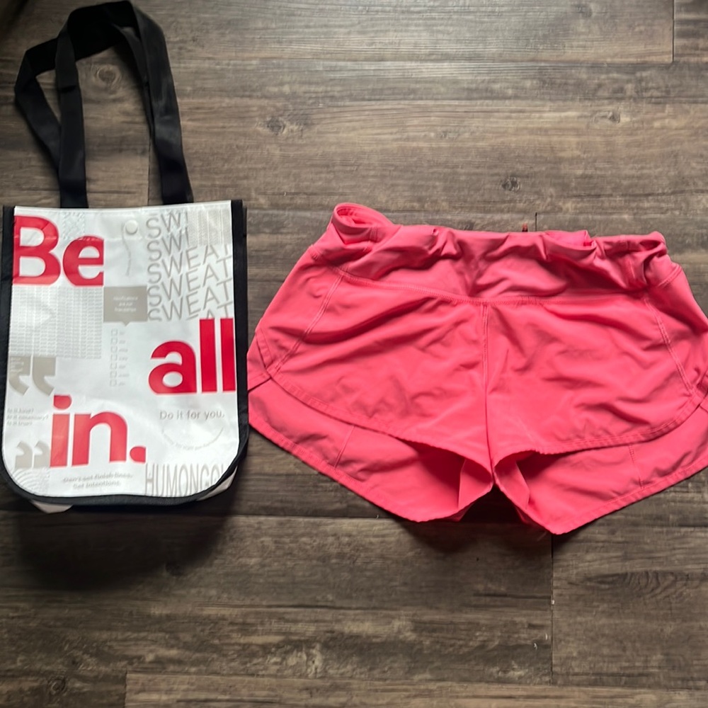 Lululemon speed up short size 4 in pink